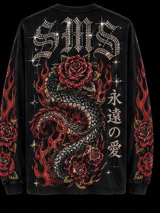 SMS INK Dragon Long-Sleeve Tee — Black